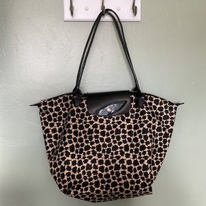 Large leopard print Longchamp tote